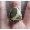 Zilveren ring gezet met Septaria in bewerkte setting maat 19 mm