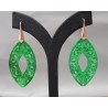 Oorbellen met marquise uitgesneden groene Jade