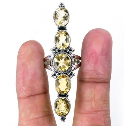 925 Sterling zilveren ring met Citrien 18 mm