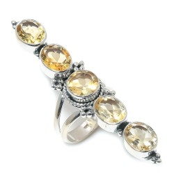925 Sterling zilveren ring met Citrien 18 mm