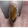 Zilveren ring met marquise Tijgeroog in bewerkte setting 16.5 mm