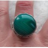 Zilveren ring ronde groene Botswana Agaat bewerkte setting 18 mm