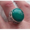 Zilveren ring ronde groene Botswana Agaat bewerkte setting 18 mm