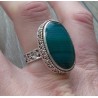 Zilveren ring blauw/groene Botswana Agaat bewerkte setting 17.5