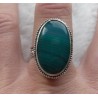 Zilveren ring blauw/groene Botswana Agaat bewerkte setting 17.5