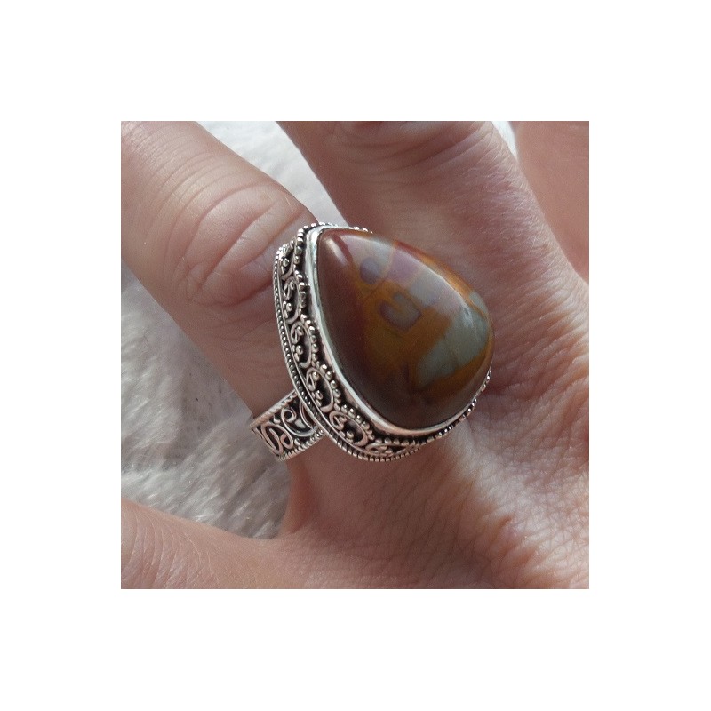Zilveren ring Noreena Japsis in bewerkte setting 17.3 mm