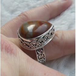 Zilveren ring Noreena Japsis in bewerkte setting 17.3 mm