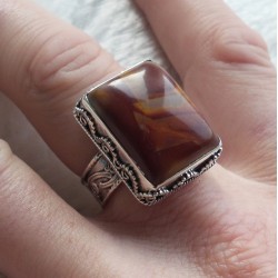 Zilveren ring Noreena Japsis gezet in bewerkte setting 18 mm