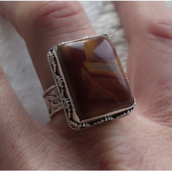 Zilveren ring Noreena Japsis gezet in bewerkte setting 18 mm