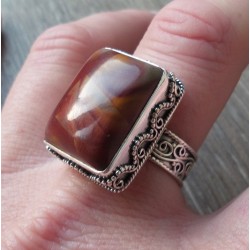 Zilveren ring Noreena Japsis gezet in bewerkte setting 18 mm