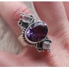 Zilveren ring gezet met Amethist en Maansteen 17.5 mm