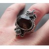 Zilveren ring gezet met Smokey Topaas en blauw Topaas