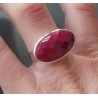 Zilveren ring gezet met facet ovale Robijn 18.5 mm