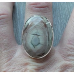 Zilveren ring gezet met facet Imperial Jaspis 17.3