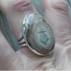 Zilveren ring gezet met facet Imperial Jaspis 17.3