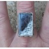 Zilveren ring rechthoekige Dendriet Opaal bewerkte setting 19 mm