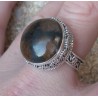 Zilveren ring Chiastoliet (Kruissteen) bewerkte setting maat 19.