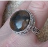 Zilveren ring Chiastoliet (Kruissteen) bewerkte setting maat 19.