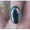 Zilveren ring gezet met ovale Hematiet in bewerkte setting 17 mm