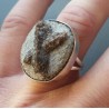 Zilveren ring gezet met Stauroliet (Elfenkruis) 17 mm