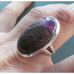 Zilveren ring gezet met Varisciet in Purpuriet maat 19 mm