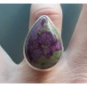 Zilveren ring met druppelvorm Varisciet in Purpuriet 18 mm