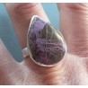 Zilveren ring druppelvorm Varisciet in Purpuriet 18.5 mm