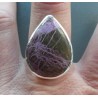 Zilveren ring druppelvorm Varisciet in Purpuriet 18.5 mm