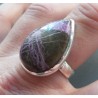 Zilveren ring druppelvorm Varisciet in Purpuriet 18.5 mm