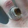 Zilveren ring gezet met rechthoekige Citrien 17 mm