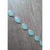 Zilveren armband gezet met ovale facet geslepen aqua Chalcedoon