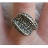 Zilveren ring gezet met Markasiet maat 19 mm
