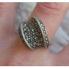 Zilveren ring gezet met Markasiet maat 19 mm