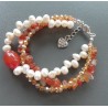 Zilveren armband met Carneool en zoetwater Parels