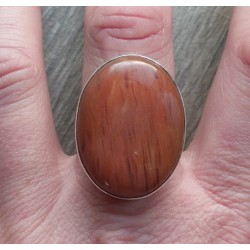 Zilveren ring met Kersenkwarts (aardbeikwarts) maat 18.5 m