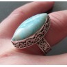 Zilveren ring gezet met marquise Larimar in bewerke setting 17.5