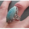 Zilveren ring gezet met marquise Larimar in bewerke setting 17.5