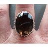 Zilveren ring Smokey Topaas gezet in bewerkte setting 18.5 mm