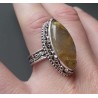 Zilveren ring marquise gouden Rutielkwarts bewerkte setting 18