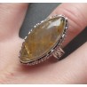 Zilveren ring marquise gouden Rutielkwarts bewerkte setting 18