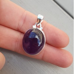 Zilveren hanger cabochon Amethist