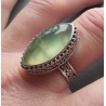 Zilveren ring marquise Prehniet bewerkte setting maat 18 mm