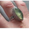 Zilveren ring marquise Prehniet bewerkte setting maat 18 mm