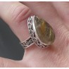Zilveren ring gouden Rutielkwarts bewerkte setting 18 mm
