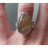 Zilveren ring gouden Rutielkwarts bewerkte setting 18 mm