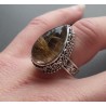 Zilveren ring gouden Rutielkwarts in bewerkte setting 17.3 mm