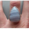 Zilveren ring gezet met blauw Lace Agaat 16.5 mm