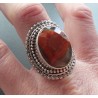 Zilveren ring facet Botswana Agaat bewerkte kop 19.5 mm