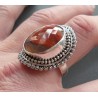 Zilveren ring facet Botswana Agaat bewerkte kop 19.5 mm