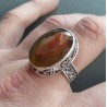 Zilveren ring met facet Botswana Agaat bewerkte setting 19 mm